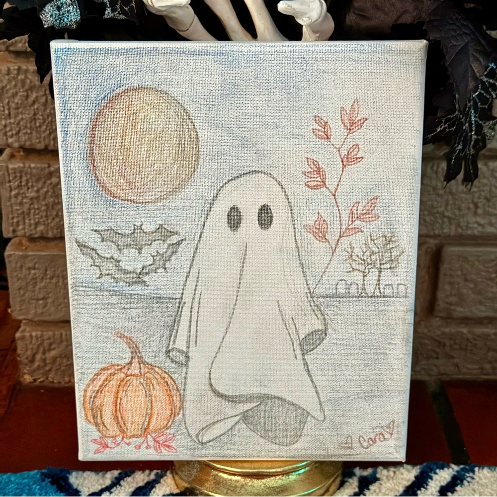 Halloween Ghost Canvas Wall Art